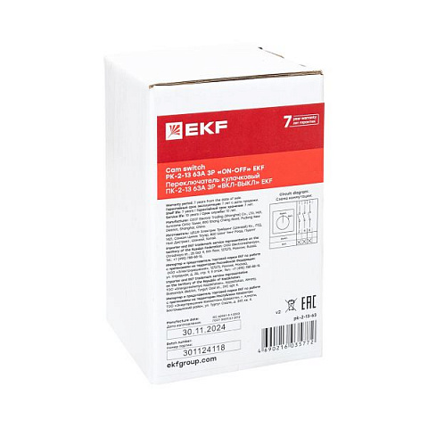 EKF PROxima Переключатель кулачковый ПК-2-13 63А 3P "ВКЛ-ВЫКЛ"