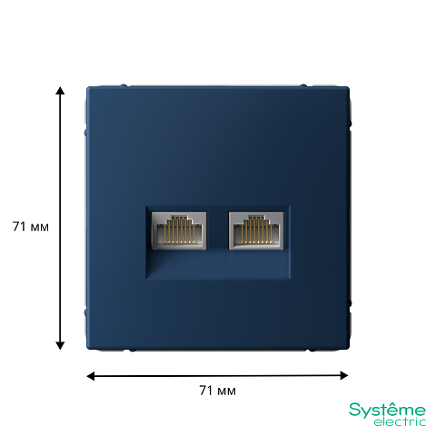Systeme Electric ArtGallery Аквамарин Розетка двойная компьютерная RJ45+RJ45, кат.6А, механизм