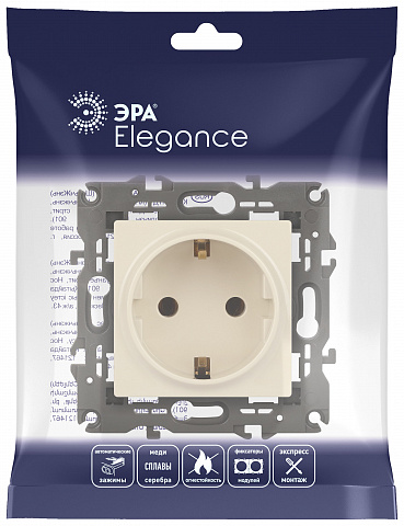 ЭРА 14-2101-02 Elegance Сл.кость Розетка с/з