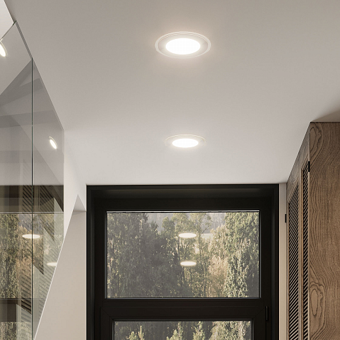 Gauss Светильник Glass круг 18W 1480lm 4000K 220-240V IP20 монт Ø155 200*30 с дек стеклом LED