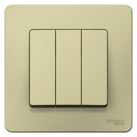 SE Blanca С/У 3-клавишный Выключатель (cх.1+1+1), 10А, 250В, бежевый