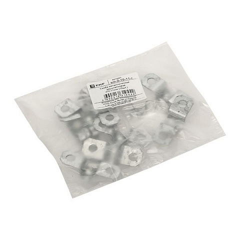 EKF PROxima Скоба металлическая двухлапковая d10-11мм (10шт.)