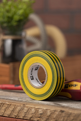 EKF PROxima Изолента ПВХ желто-зеленая 19мм 20м серии SafeFlex