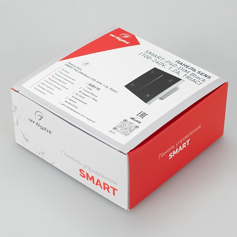 Arlight Панель SMART-P36-DIM-IN Black (230V, 1.2A, TRIAC, Sens, 2.4G) (IP20 Пластик, 5 лет)