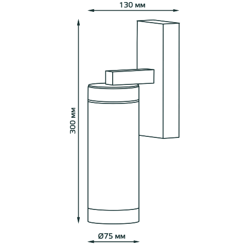 Gauss Светильник садово-парковый Clio на стену вниз 7.6*29.8*13.3cm, 220-240V / 50Hz, 1xE27, Max.60W, IP54,
