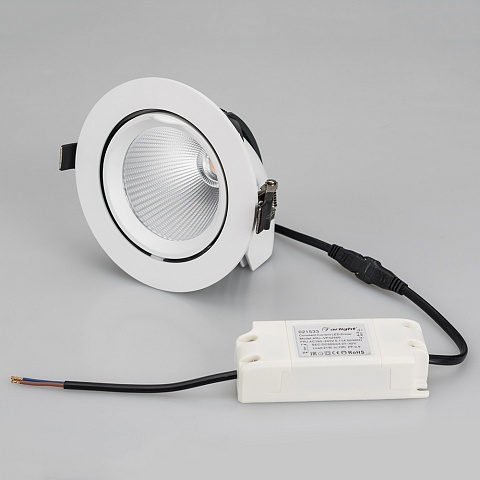 Arlight Светильник LTD-EXPLORER-R130-20W Warm3000 (BK, 38 deg, 230V) (IP20 Металл, 3 года)