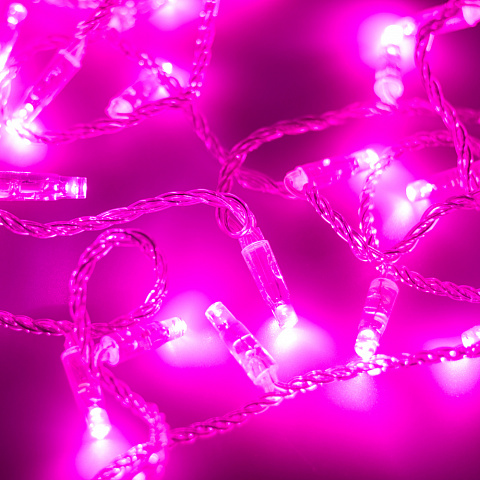 Arlight Светодиодная гирлянда ARD-STRING-CLASSIC-10000-CLEAR-100LED-FLASH PINK (230V, 7W) (Ardecoled, IP65)