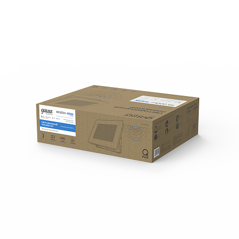Gauss Прожектор Qplus 400W 48000lm 6500K 175-265V IP65 черный LED 1/1