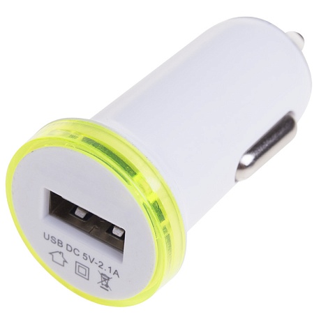 Автозарядка в прикуриватель USB (АЗУ) (5V, 2100mA) белая Rexant
